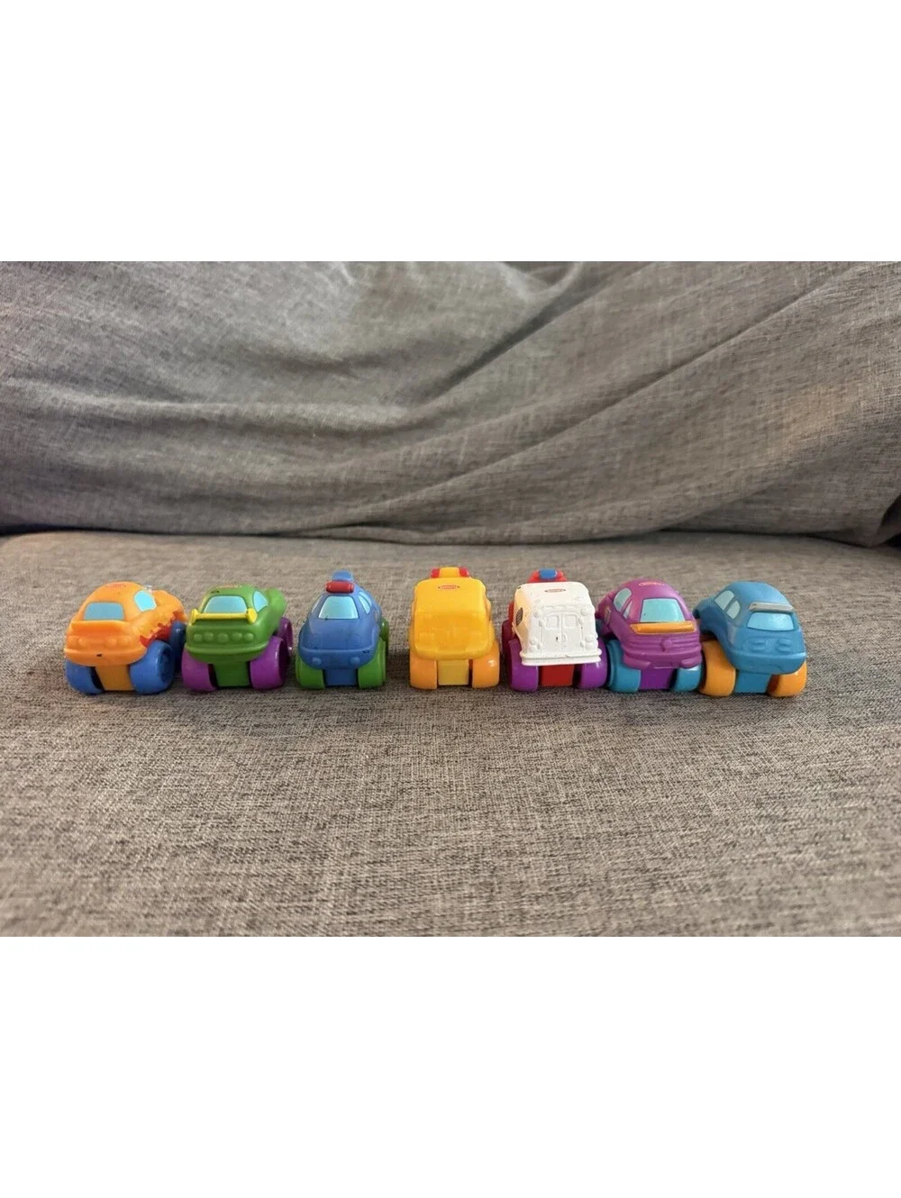 Playskool Tonka Lil Chuck and Friends Toy Car Lot of 7 Mini Chunky Soft Vehicles